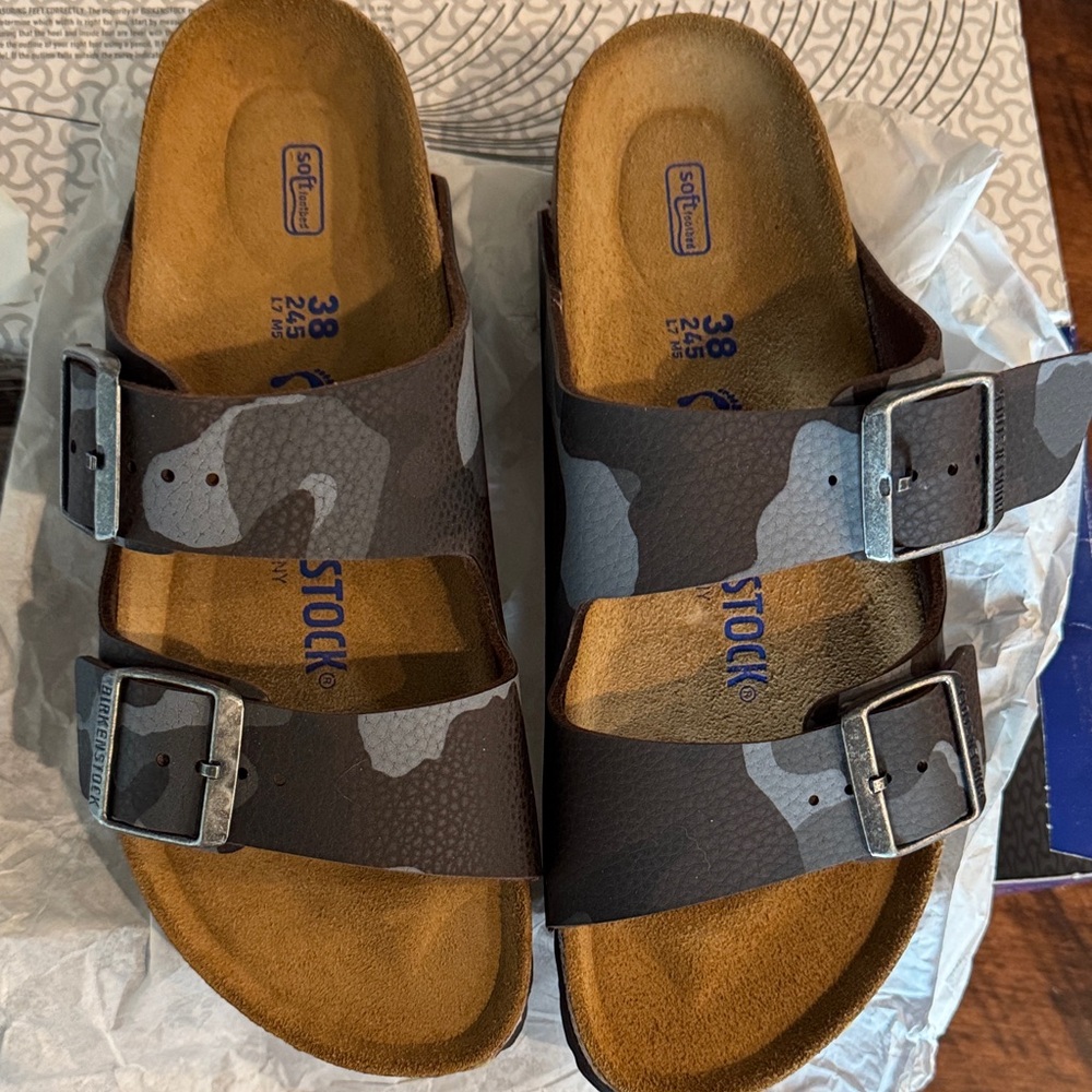 Birkenstock Gray and Brown Sandals